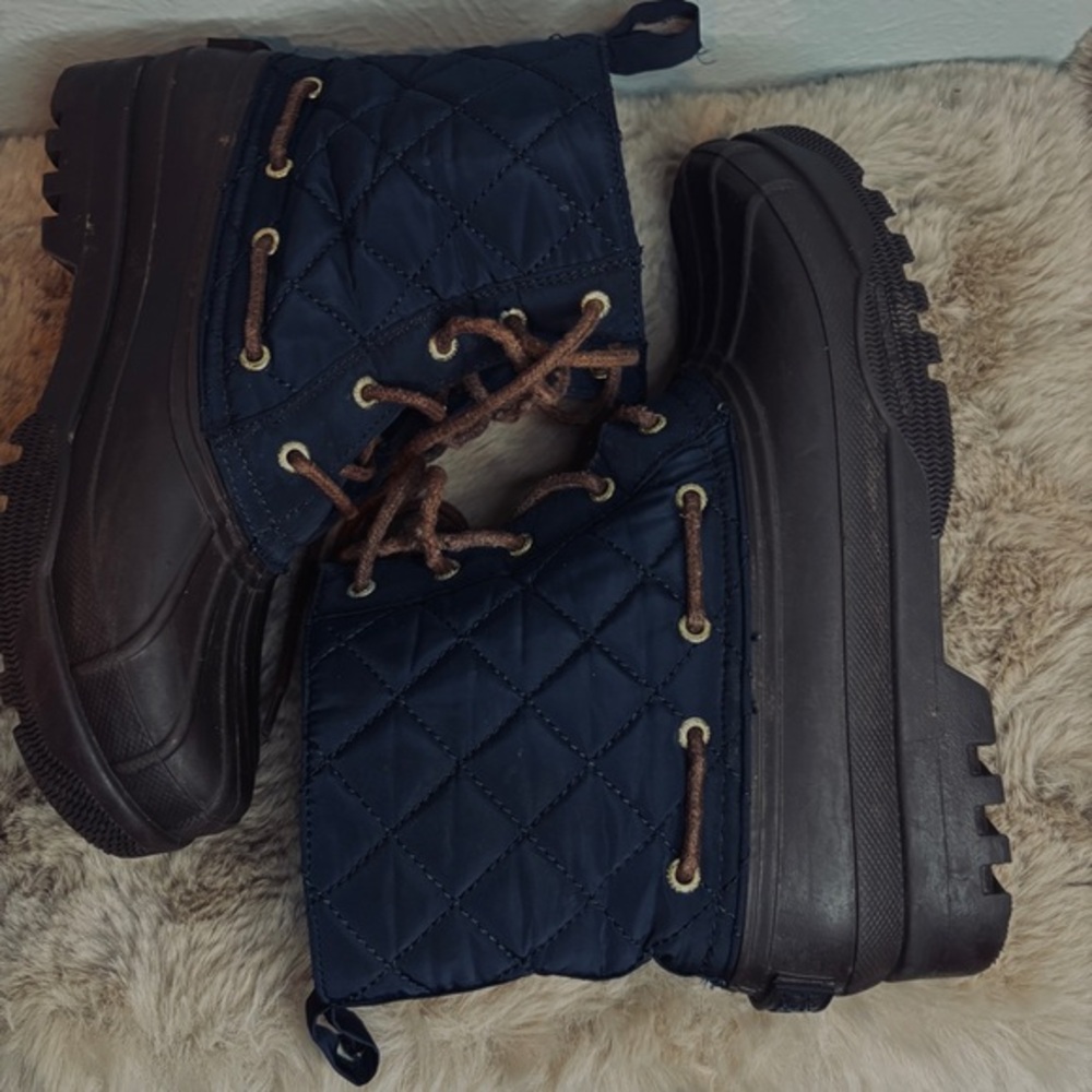 Sperry Gosling Duck Quilted Blue Women's Boots Size 8‎